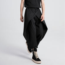 Load image into Gallery viewer, Black Tapered Cropped Straight-leg Casual Pants
