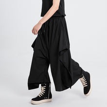 Load image into Gallery viewer, Black Irregular Casual Wide-leg Pants
