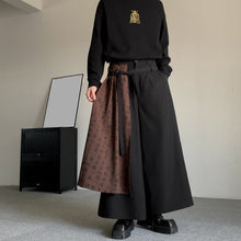 Load image into Gallery viewer, Calligraphy Stitching Fake Two-piece Wide-leg Culottes
