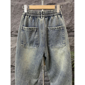 Vintage Washed Straight-leg Jeans