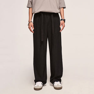 Retro Streamer Draped Wide-leg Pants