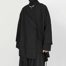 Load image into Gallery viewer, Dark Fake Two Piece Slanted Placket Cardigan
