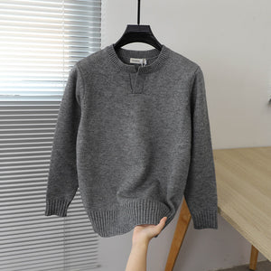 Solid Color Small V-neck Sweater