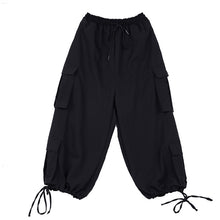 Load image into Gallery viewer, Multi-pocket Straight Drawstring Trousers
