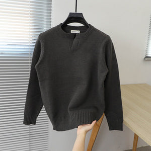 Solid Color Small V-neck Sweater