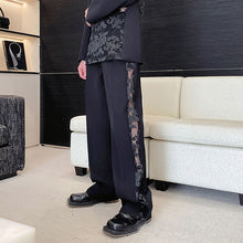 Load image into Gallery viewer, Jacquard Sheer Blazer and Straight Trousers Two-piece Suit
