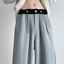 Load image into Gallery viewer, Contrasting Color Drawstring Ice Silk Casual Trousers
