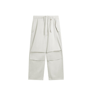 Loose Casual Multi-pocket Straight Wide-leg Trousers