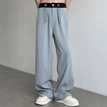 Load image into Gallery viewer, Contrasting Color Drawstring Ice Silk Casual Trousers
