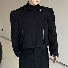 Load image into Gallery viewer, Retro Silhouette Zipped Wool Cropped Jacket
