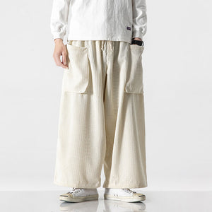 Corduroy Drape Straight Wide-leg Pants