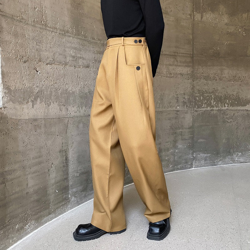 Straight Loose Drape Wide-leg Pants