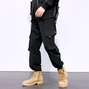 Loose Fit Multi-pocket Drawstring Pants