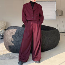 Load image into Gallery viewer, Short Suit Jacket Retro Wide-leg Trousers Thickened Two-piece Suit
