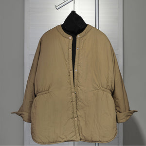 Loose Waist Casual Button-down Cotton Jacket