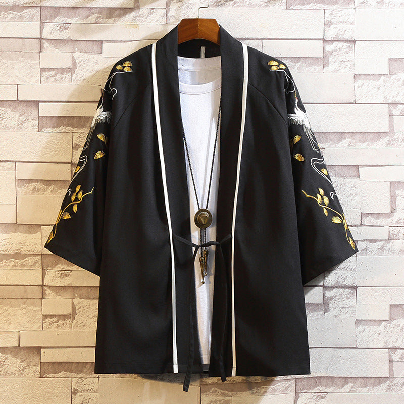 Embroidered Pattern Loose Casual Robe