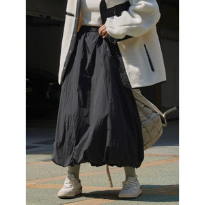 Solid Color Loose Warm Long Skirt