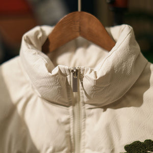 Applique Embroidered Stand Collar Down Jacket