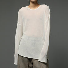 Load image into Gallery viewer, Micro-perforated Long-sleeved Ultra-thin Knitted T-shirt
