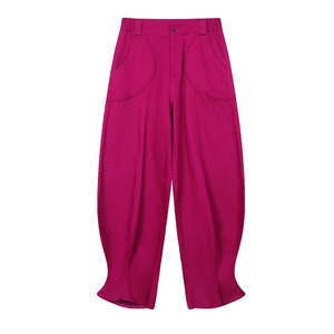 Solid Color Wide-leg Waist Flared Pants