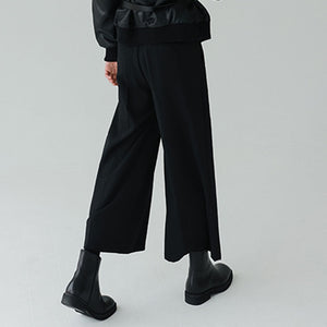 Draped High-rise Straight Trousers