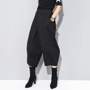 Solid Color Casual Wide-leg Bloomers