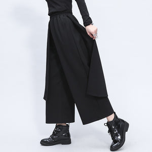 Irregular Fake Two Piece Stitching Loose Wide Leg Pants