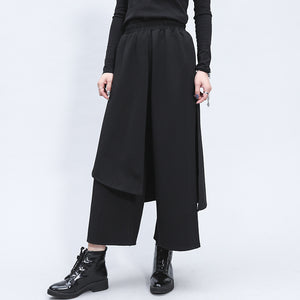 Irregular Fake Two Piece Stitching Loose Wide Leg Pants