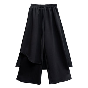 Irregular Fake Two Piece Stitching Loose Wide Leg Pants