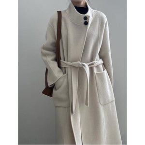 Casual Stand Collar Solid Color Coat