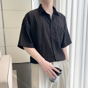 Summer Pleated Three-quarter Sleeve Shirt