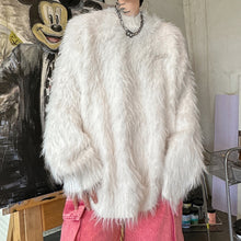 Load image into Gallery viewer, Faux Fur Thickened Sweater with Metallic Trim
