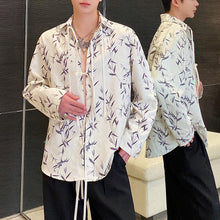 Load image into Gallery viewer, Casual Jacquard Lapel Button-down Long-sleeved Loose Shirt
