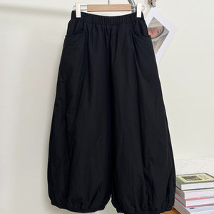 Elastic Waist Bloomers Wide Leg Cotton Trousers