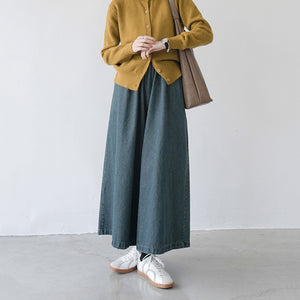 Loose A Line Wide Leg Pants