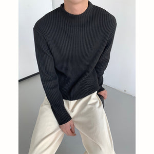 Slim Fit Half Turtleneck Base Knit Sweater