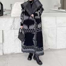 Load image into Gallery viewer, Winter Tassel Printed Knitted Cardigan Coat
