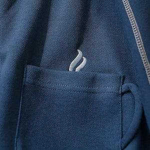 High Collar Loose Embroidered Pocket Sweatshirt