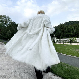 Thickened Plush Artificial Fur Mid-Length Coat