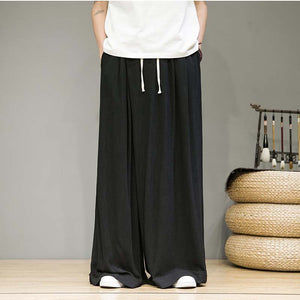 Cotton And Linen Casual Straight Pants