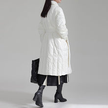 Load image into Gallery viewer, Diamond Contrast Lace-up Zippered Above-the-knee Jacket
