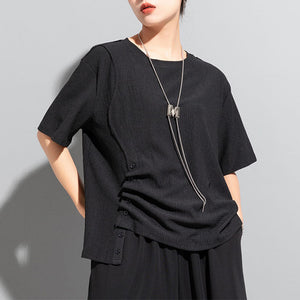 Irregular Button Casual T-shirt