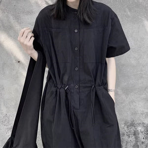 Women's Summer Black Loose Jumpsuit