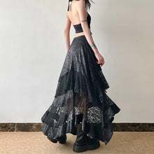 Load image into Gallery viewer, Irregular Stitching High Waist A-line Long Skirt
