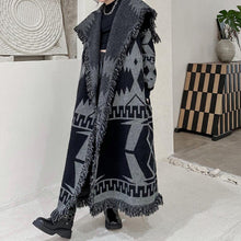 Load image into Gallery viewer, Winter Tassel Printed Knitted Cardigan Coat
