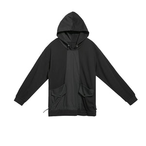 Contrast Panel Hooded Long Sleeve T-Shirt