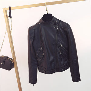 PU Leather Short Slim Jacket