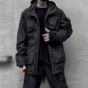 Dark Multi-pocket Functional Techwear Jacket