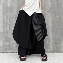 Load image into Gallery viewer, Loose Patchwork Striped High-waisted Culottes
