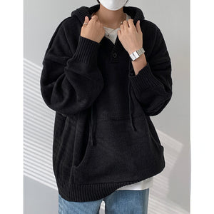 Hooded Loose Retro Sweater